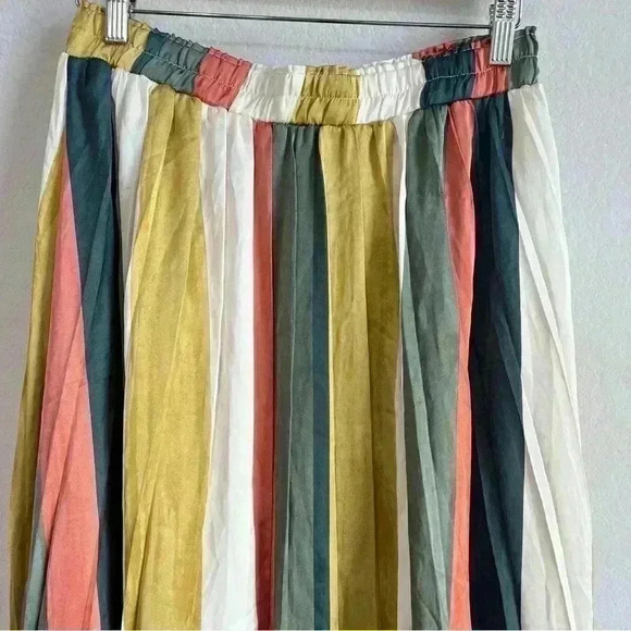 Mystree Women’s Satin Silk Colorful Stripes Skirt Size M NWT - Picture 7 of 9